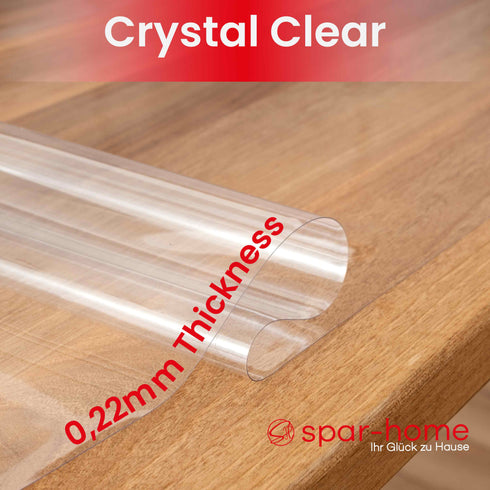 Tischfolie Transparent 0,22mm - 140cm Breite Durchsichtige Tischschutz Tischdecke Folie Abwaschbar für Outdoor Garten