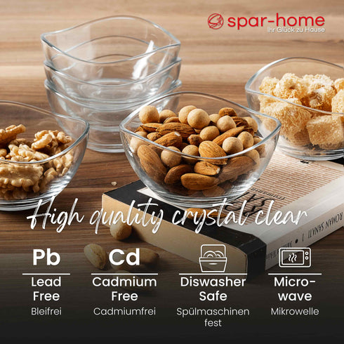 Dessertgläser Set - Müslischalen Glas Glasschüssel Snackschale Müslischale Salatschüssel Dessertschalen Servierschalen Eisschalen Glasschale Gläser für Dessert