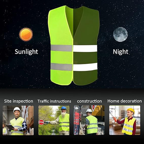 Warnwesten Auto - Warnweste Gelb 2024 EN 471 Europaweit gültig nach EN ISO 20471