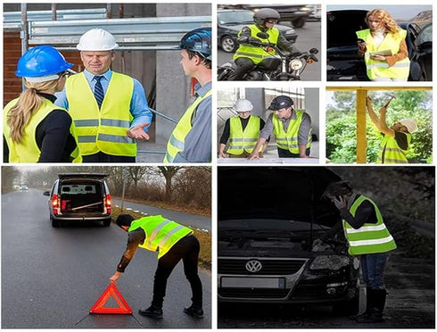 Warnwesten Auto - Warnweste Gelb 2024 EN 471 Europaweit gültig nach EN ISO 20471