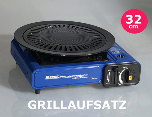 Grillaufsatz für tragbare Gaskocher Ø32 cm BBQ Grillplatte für Gaskocher
