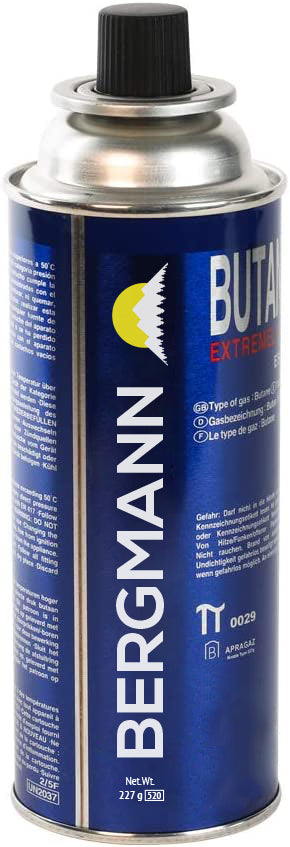 Bergmann Gaskartuschen für Campingkocher Butan Gas Kartusche 227g